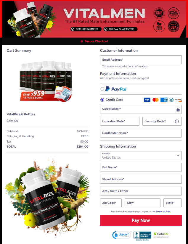 VitalRize Official Website Secure Order Page